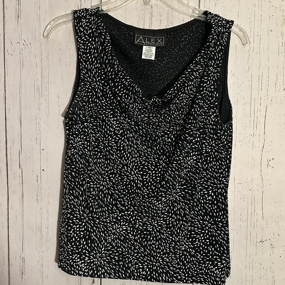 Alex Evenings Black Silver Glitter Metallic Open Front Jacket w/ Tank Size M - Picture 5 of 5